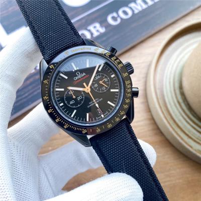 Replica Speedmaster A21j Automatic Movement Mens Watch Black Dial Nylon Strap C E425