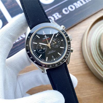 Replica Speedmaster A21j Automatic Movement Mens Watch Black Dial Nylon Strap C E425