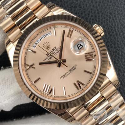 EWF DayDate 40 228235 A2836 Automatic Mens Watch RG Gold Roman Dial President Bracelet Best Edition