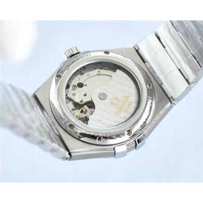 Replica Constellation Japan Miyota 8285 Automatic Mens Watch White Dial Diamonds Case Stainless Steel A E441