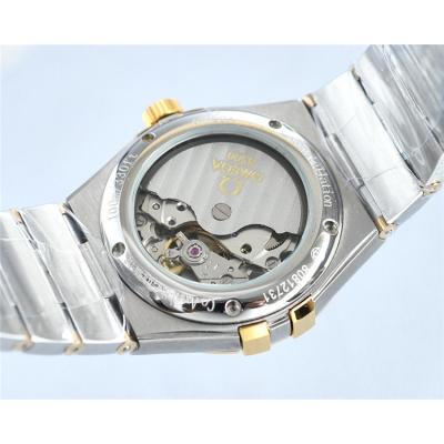 Replica Constellation Japan Miyota 8285 Automatic Mens Watch Silver Dial Diamonds Case Two Tone Yellow Gold D E441