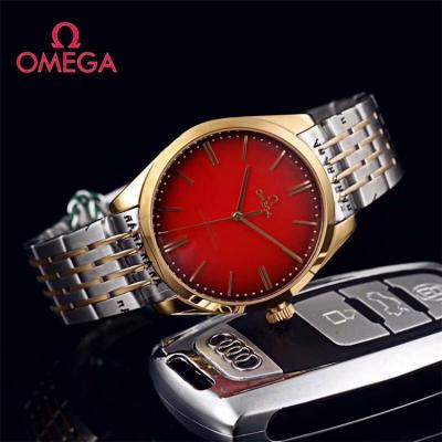 Replica De Ville Japan Miyota 821A Automatic Movement Mens Watch Red Dial Two Tone Yellow Gold G19