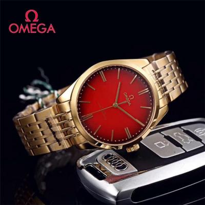 Replica De Ville Japan Miyota 821A Automatic Movement Mens Watch Red Dial Two Tone Yellow Gold G19