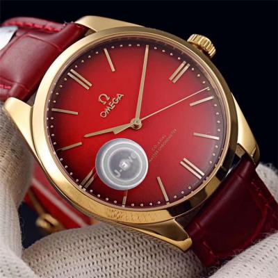 Replica De Ville Japan Miyota 821A Automatic Movement Mens Watch Red Dial Two Tone Yellow Gold G19