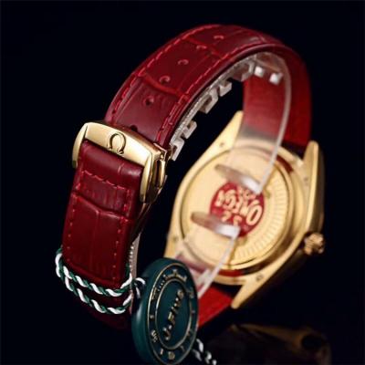 Replica De Ville Japan Miyota 821A Automatic Movement Mens Watch Red Dial Two Tone Yellow Gold G19