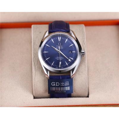 Replica Seamaster Japan Miyota 8215 Automatic Movement Mens Watch Silver Dial Leather Strap G20