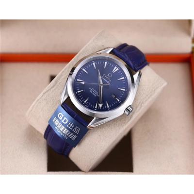 Replica Seamaster Japan Miyota 8215 Automatic Movement Mens Watch Silver Dial Leather Strap G20