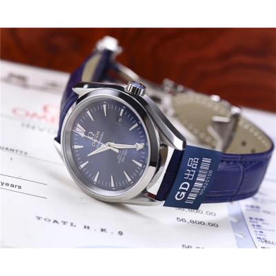 Replica Seamaster Japan Miyota 8215 Automatic Movement Mens Watch Silver Dial Leather Strap G20