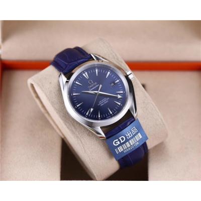 Replica Seamaster Japan Miyota 8215 Automatic Movement Mens Watch Silver Dial Leather Strap G20