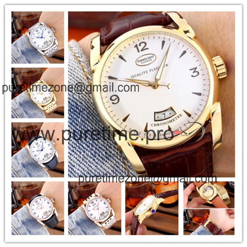 Replica Tonda A21j Automatic Movement Mens Watch White Dial Leather Strap A E25