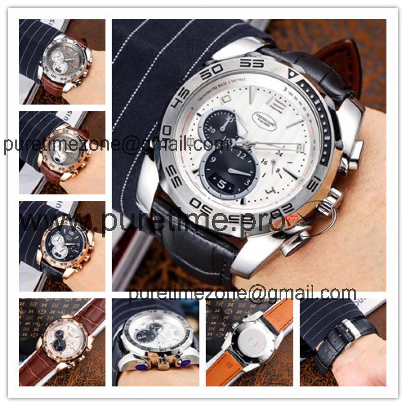 Replica Bugatti A21j Automatic Movement Mens Watch White Dial Leather Strap E30