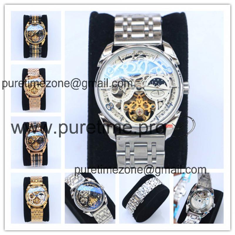 Replica Tonda A21j Automatic Movement Mens Watch Skeleton Dial Stainless Steel B E49