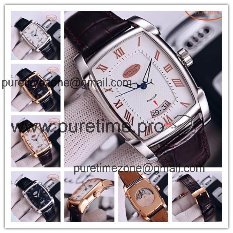 Replica Kalpa A2813 Automatic Movement Mens Watch White Dial Leather Strap E50