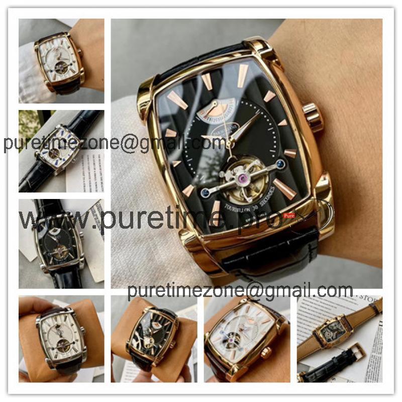 Replica Tourbillon Kalpa A2813 Automatic Movement Mens Watch Black Dial Leather Strap E57