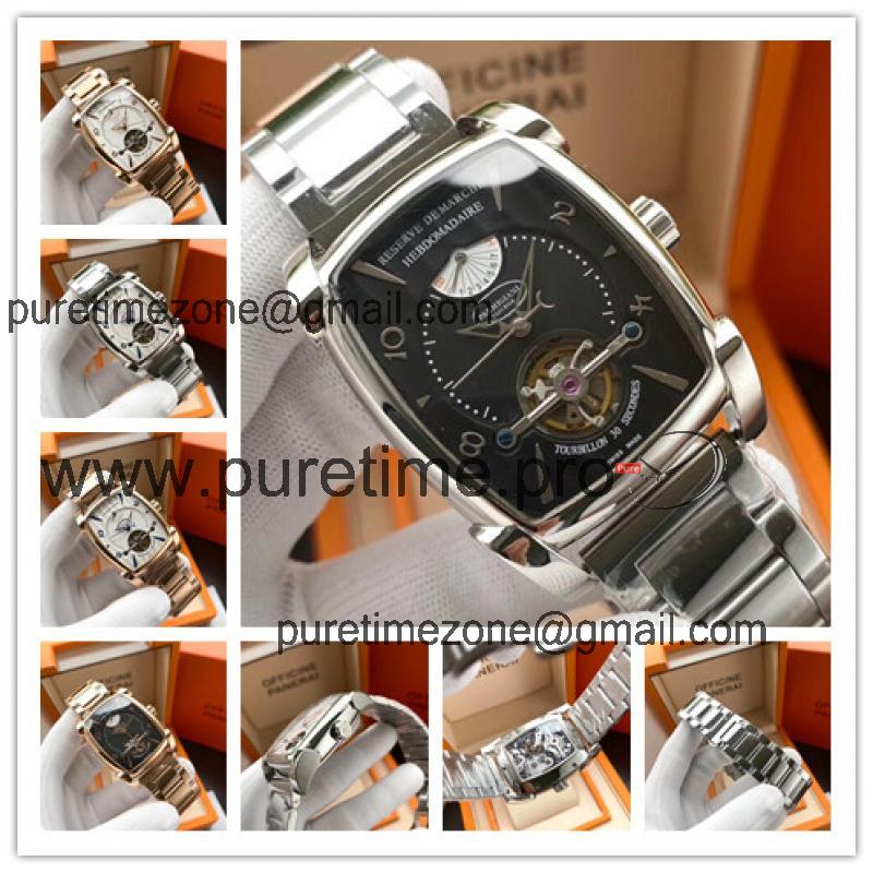 Replica Tourbillon A21j Automatic Movement Mens Watch Black Dial Stainless Steel B E61