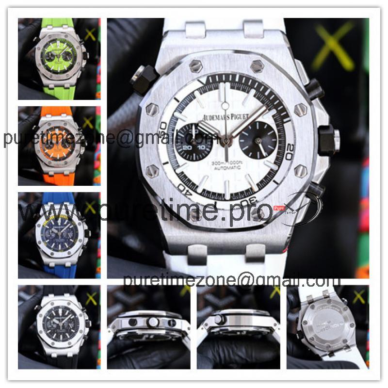 Replica Royal Oak Offshore Japan Quartz chronograph Movement Mens Watch White Dial Rubber Strap E214