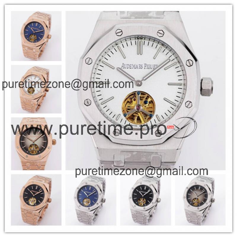 Replica Royal Oak A21j Automatic Movement Mens Watch White Tourbillon Dial Stainless Steel E223