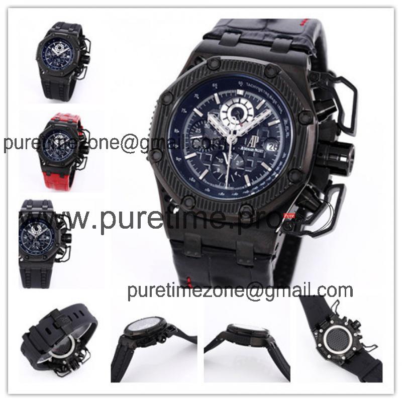 Replica Royal Oak Offshore A21j Automatic Movement Mens Watch Black Dial Leather Strap A30