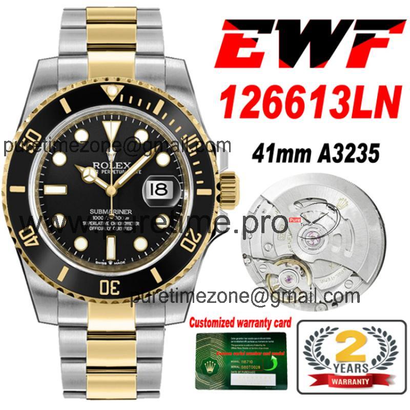 EWF Submariner 41 126613LN A3235 Automatic Mens Watch TT YG Ceramic Black Dial 904L OysterSteel Bracelet Best  Edion