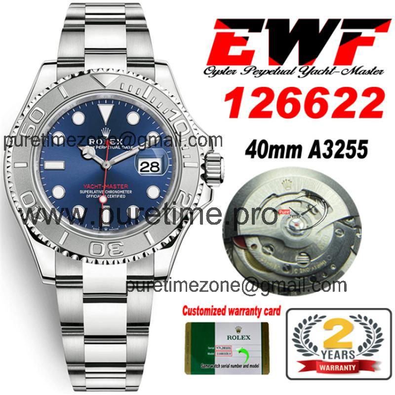 EWF Yacht-Master 40 126622 A3235 Automatic Mens Watch Blue Dial OysterSteel Bracelet Best Edition