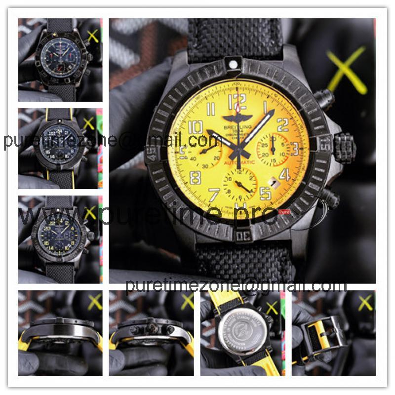 Replica Avenger Japan Quartz Chronograph Movement Mens Watch Yellow Dial Nylon Strap C132