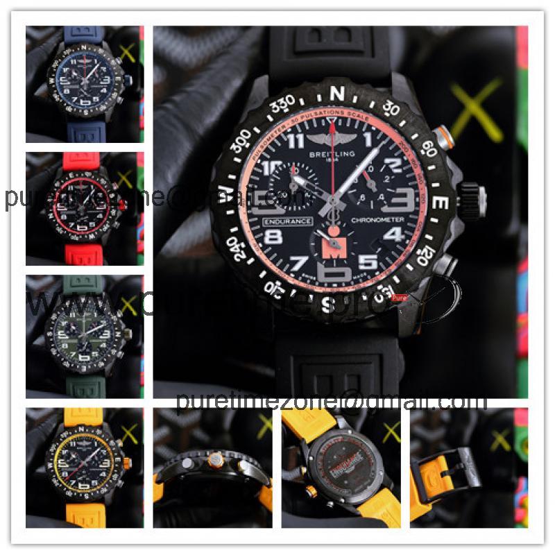 Replica Professional Japan Quartz Chronograph Movement Mens Watch Black Dial Rubber Strap A C133