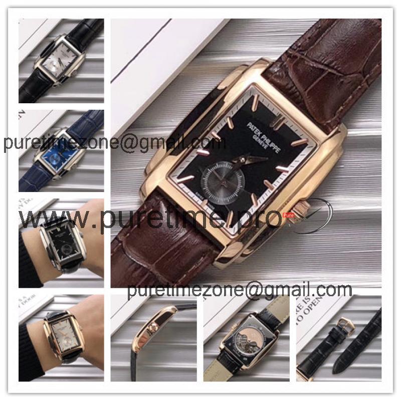 Replica Gondolo A21j Automatic Movement Mens Watch Black Dial Leather Strap A E02