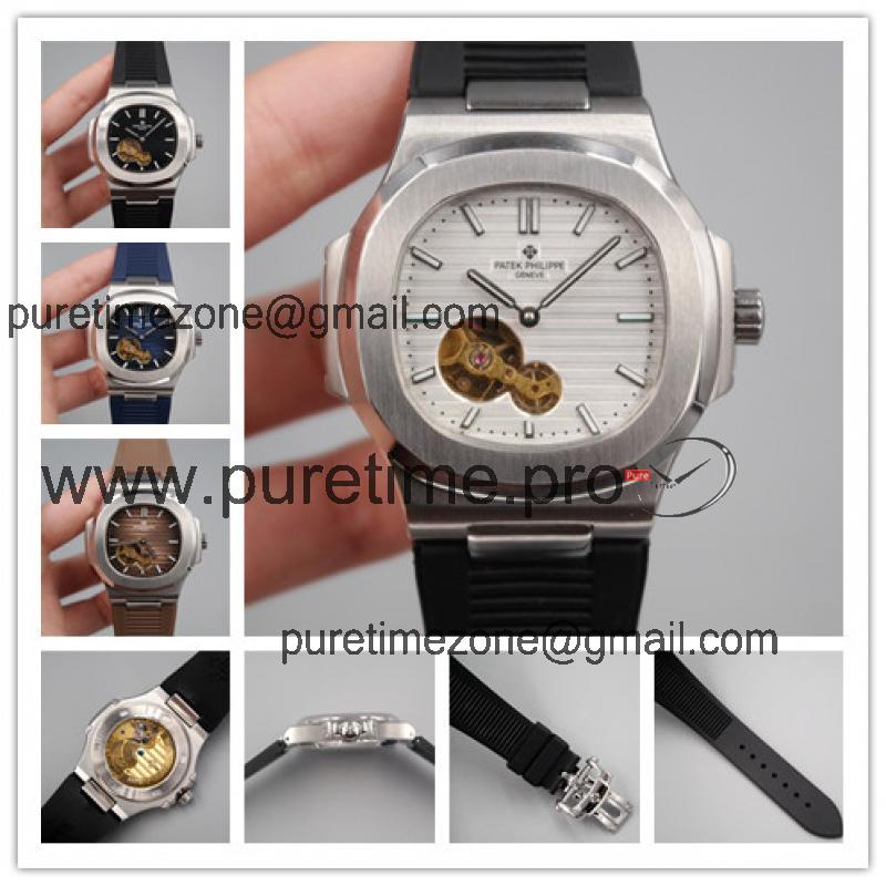 Replica Nautilus A21j Automatic Movement Mens Watch White Dial Rubber Strap D E20