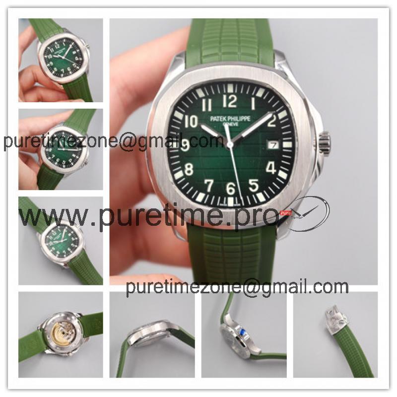 Replica Aquanaut A21j Automatic Movement Mens Watch Green Dial Rubber Steel C E21