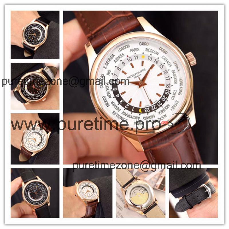 Replica Calatrava Japan Miyota 8215 Automatic Movement Mens Watch White Dial Leather Strap E26