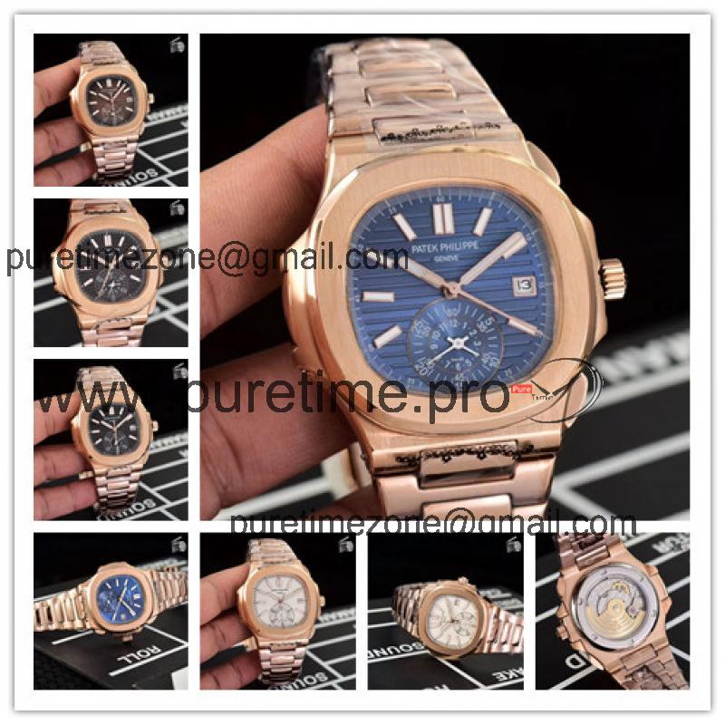 Replica Nautilus A21j Automatic Movement Mens Watch Blue Dial Rose Gold B E33