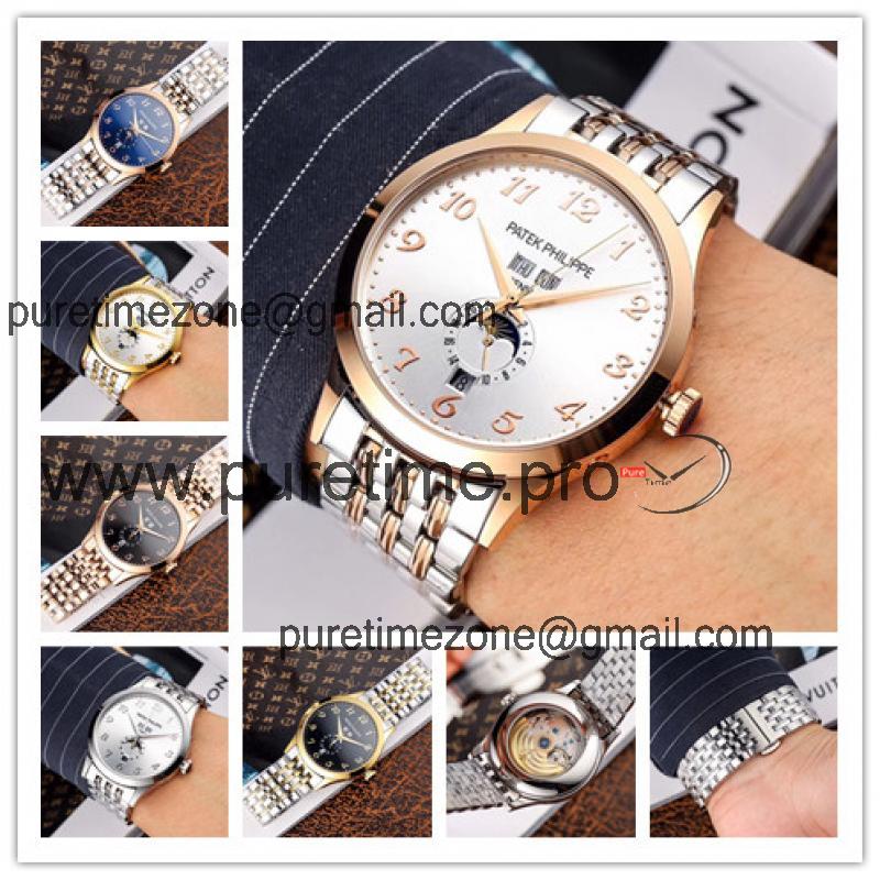 Replica Grand Complications A21j Automatic Movement Mens Watch Silver Dial Two Tone Rose Gold B E51