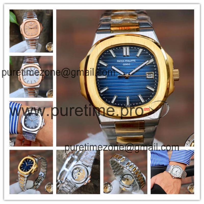 Replica Nautilus 324 Automatic Movement Mens Watch Blue Dial Two Tone Yellow Gold C E64