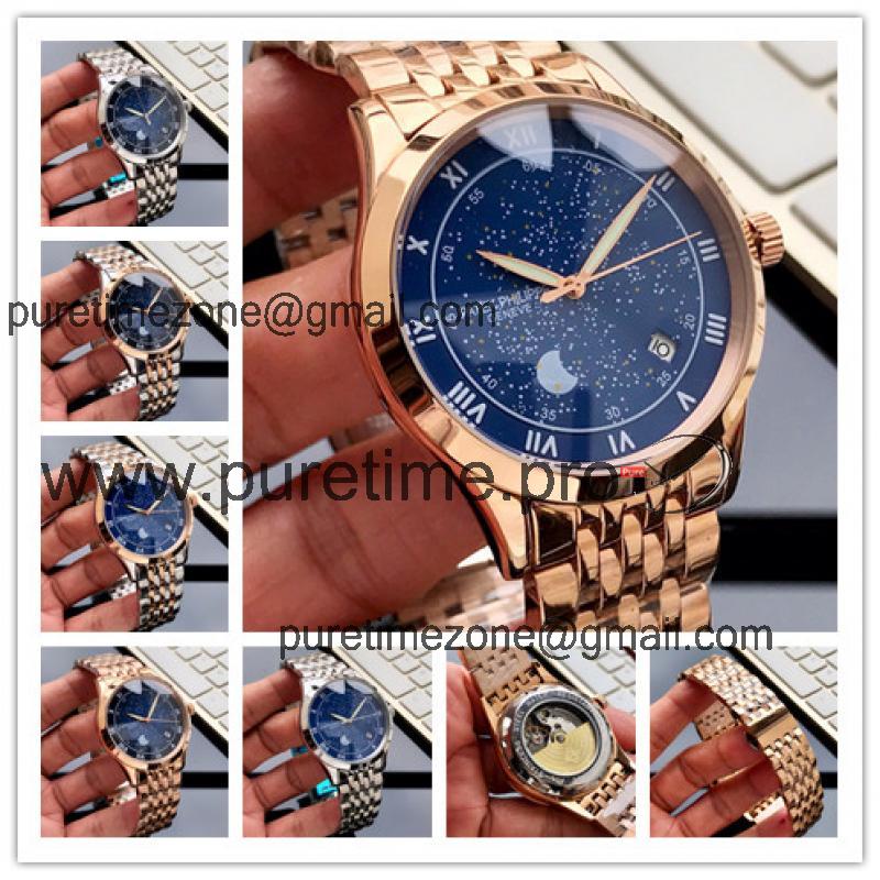 Replica Grand Complications A21j Automatic Movement Mens Watch Starry Sky Dial Rose Gold B E89