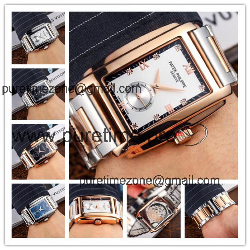 Replica Gondolo A21j Automatic Movement Mens Watch Silver Dial Two Tone Rose Gold A E90