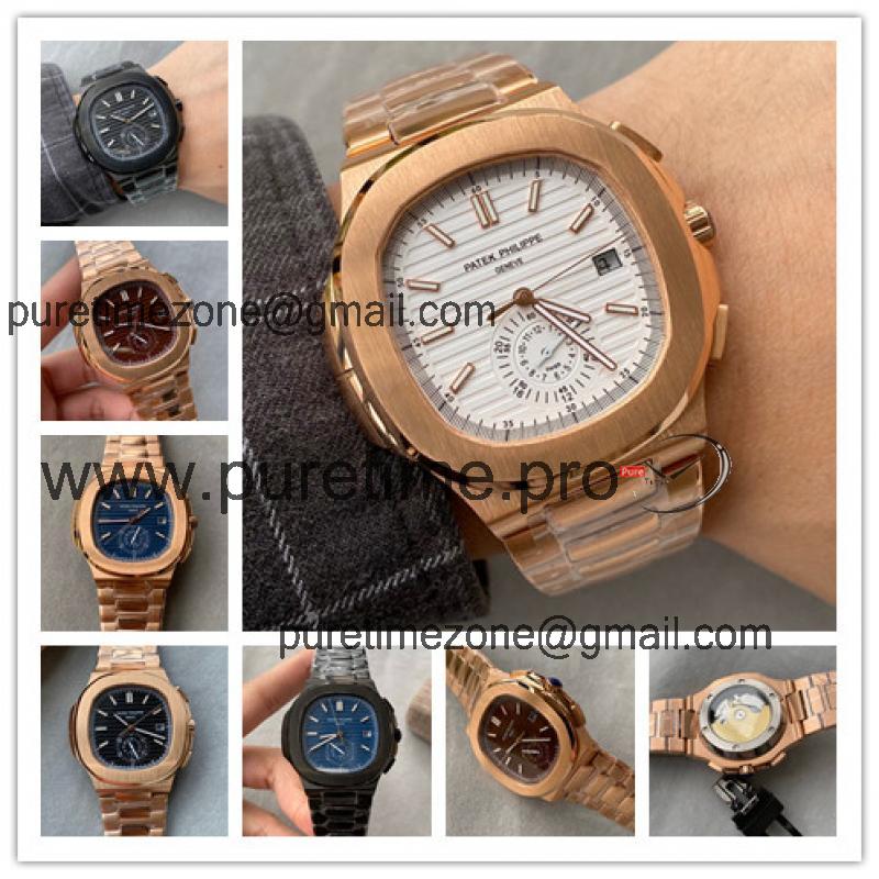 Replica Nautilus A21j Automatic Movement Mens Watch White Dial Rose Gold A E93