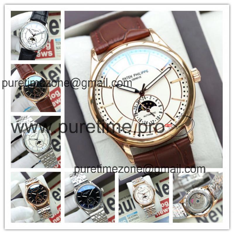 Replica Grand Complications A21j Automatic Movement Mens Watch White Dial Leather Strap E99