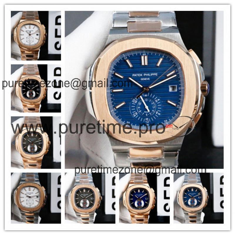 Replica Nautilus A21j Automatic Movement Mens Watch Blue Dial Two Tone Rose Gold E103