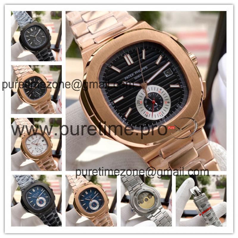 Replica Nautilus A21j Automatic Movement Mens Watch Black Dial Rose Gold B E120