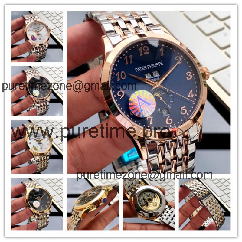 Replica Grand Complications A21j Automatic Movement Mens Watch Blue Dial Two Tone Rose Gold B E123