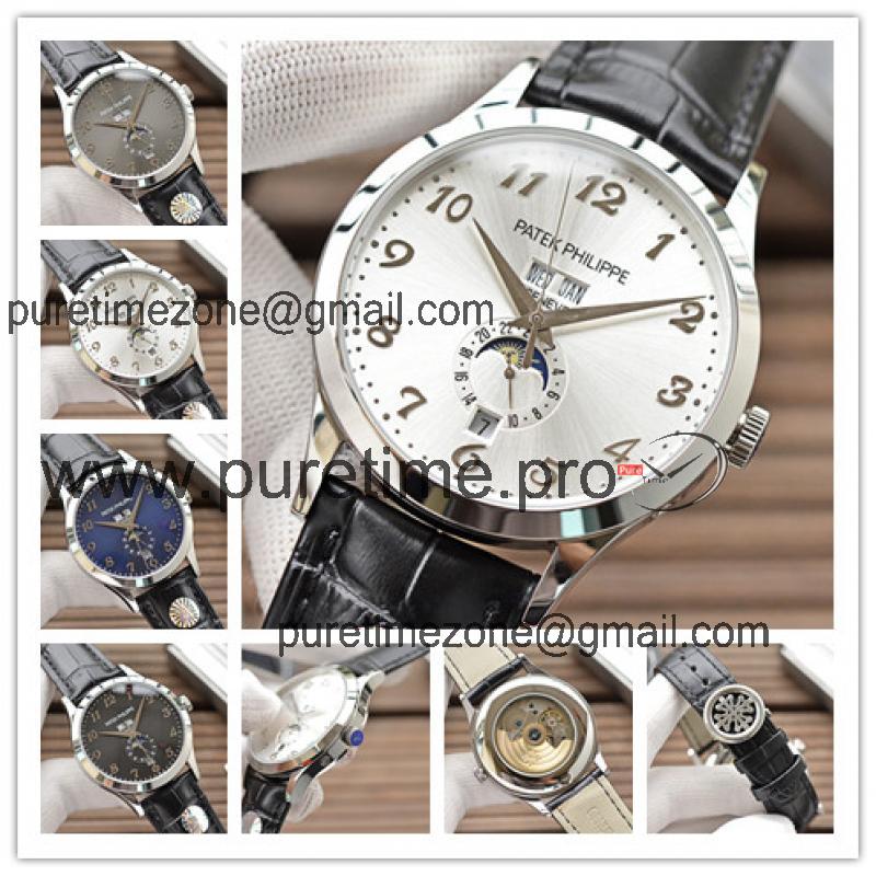 Replica Grand Complications A21j Automatic Movement Mens Watch Silver Dial Leather Strap A E131