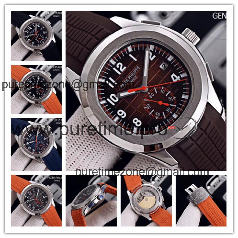 Replica Aquanaut A21j Automatic Movement Mens Watch Brown Dial Rubber Strap A E147