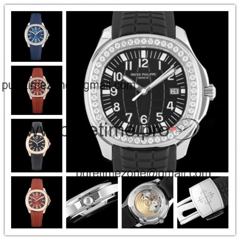 Replica Aquanaut Japan Miyota 8215 Automatic Mens Watch Black Dial Diamonds Case Rubber Strap E203