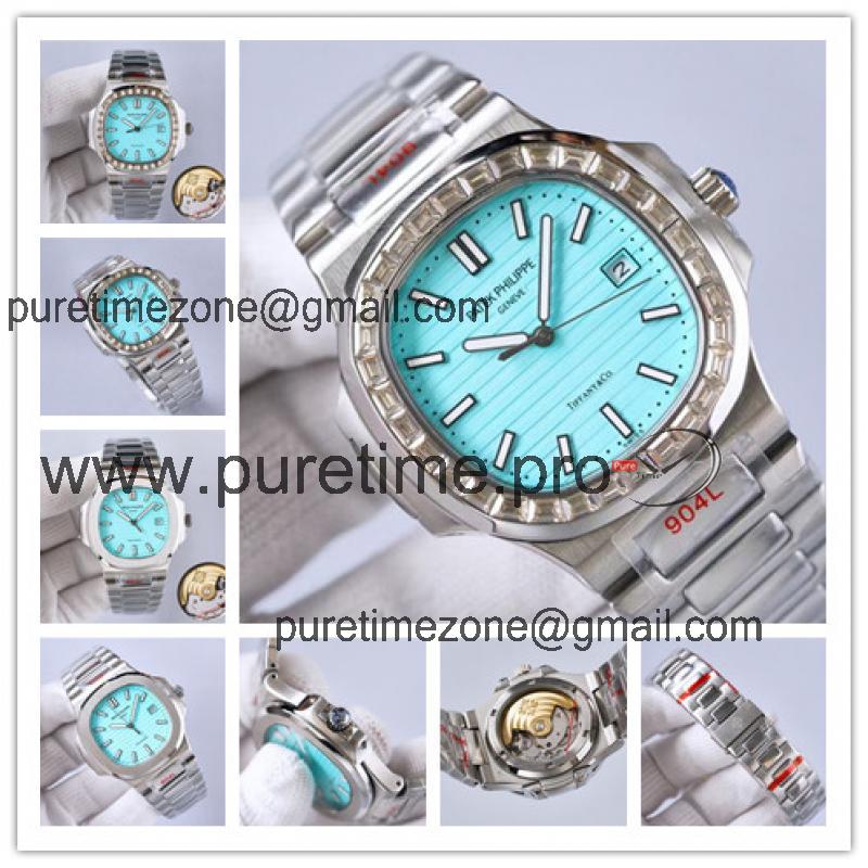 Replica Nautilus Japan Miyota 8215 Automatic Mens Watch Blue Dial Diamonds Case Stainless Steel E212