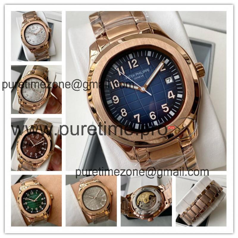 Replica Aquanaut A21j Automatic Movement Mens Watch Blue Dial Rose Gold C E221