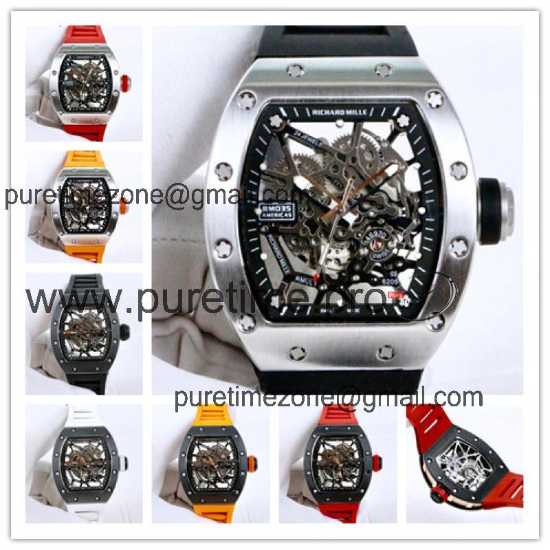 Replica RM035 NH05 Automatic Movement Mens Watch Skeleton Dial Rubber Strap A E24