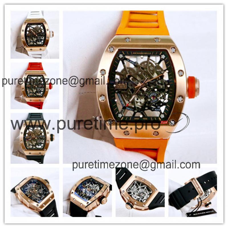 Replica RM035 NH05 Automatic Movement Mens Watch Skeleton Dial Rubber Strap B E24