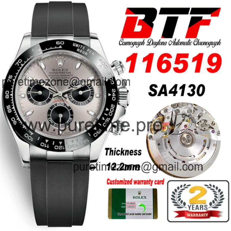 Daytona 116519 SA4130 Automatic Chronograph Mens Watch Best Edtiion BTF Gray Black Dial Oysterflex Rubber CHS