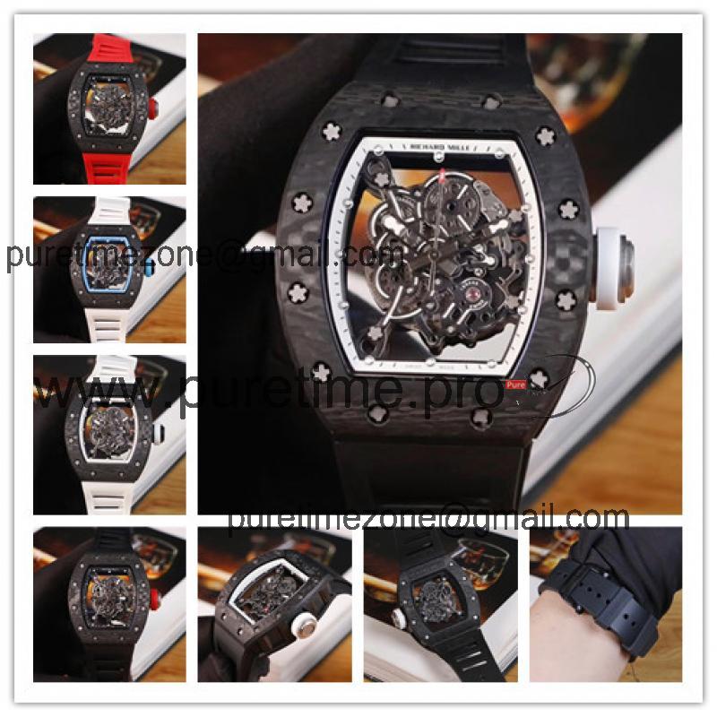 Replica RM055 A21j Automatic Movement Mens Watch Skeleton Dial Rubber Strap E59