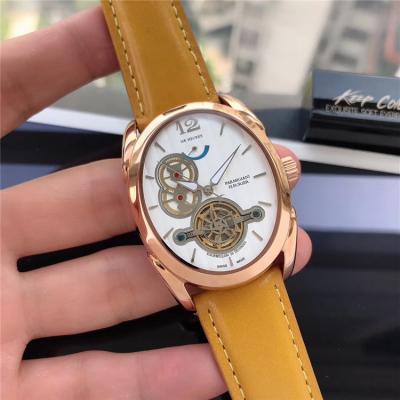 Replica Ovale A21j Automatic Movement Mens Watch White Tourbillon Dial Leather Strap E28